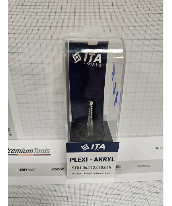 ITA Tools Frez Do Plexi Akrylu VHM D3 I12 L60 S6 Pozytyw